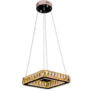 Lustre de Cristal Moderno Quadrados Placas - LED Integrado