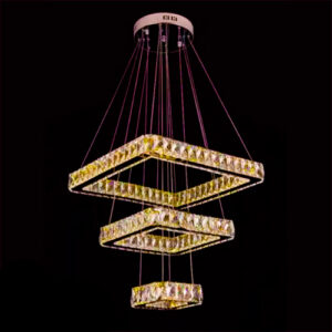 Lustre de Cristal Moderno Quadrados Placas - LED Integrado