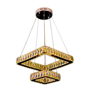 Lustre de Cristal Moderno Quadrados Placas - LED Integrado