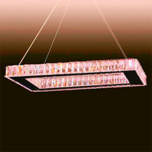 Lustre de Cristal Moderno Retangular Placas – LED Integrado
