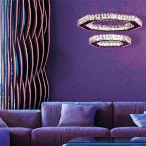 Lustre de Cristal Moderno Siena Oitavado – LED Integrado