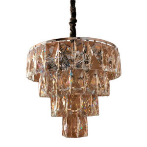 Lustre de Cristal Redondo 4 Andares Moderno