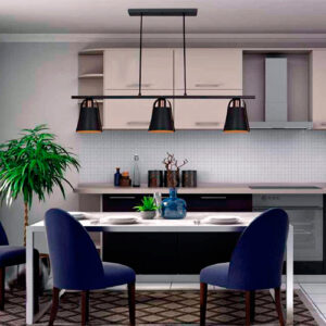 Pendente Metálico Mataro Industrial Triplo Trilho