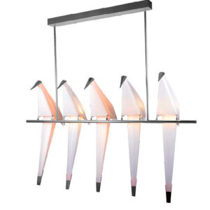 Pendente Moderno Ave Dobradura com 5 Pássaros – LED Integrado