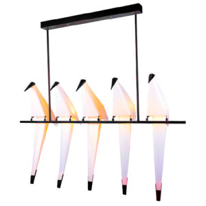 Pendente Moderno Ave Dobradura com 5 Pássaros – LED Integrado