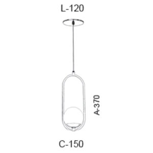 Pendente Moderno Elo com 1 Globo