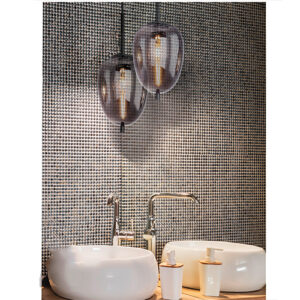 Pendente Moderno Globo Oval Fumê Lorac