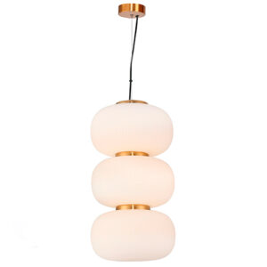 Pendente Moderno de Vidro Rioja 3 Gomos - LED Integrado