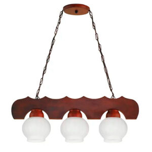 Pendente Rústico Country Canga com 3 Globos de Vidro