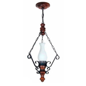 Pendente Rústico Country com Vidro Manga Querosene