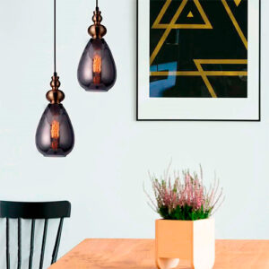 Pendente de Vidro Antique Bronze com Vidro