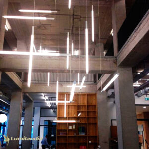 Pendente para Lâmpada Tubular de LED Deitado 2 Canoplas