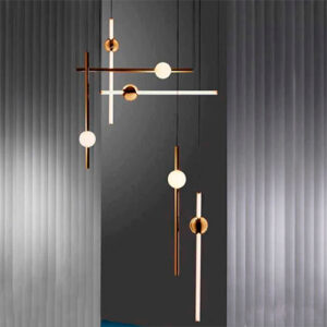 Pendentes LED Trapez Tubo e Globo Metálico – LED Integrado