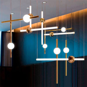 Pendentes LED Trapez Tubo e Globo Metálico – LED Integrado