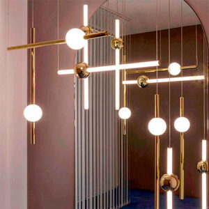 Pendentes LED Trapez Tubo e Globo Metálico – LED Integrado