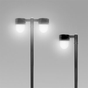 Poste Decorativo com Globo Leitoso Bala Duplo