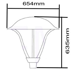 Poste de Luz Urbano Ilha Redondo com Módulo de LED INTEGRADO