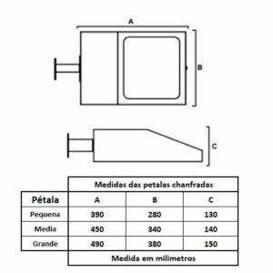arandela-externa-petala-chanfrada-para-lampada-led-dimensoes