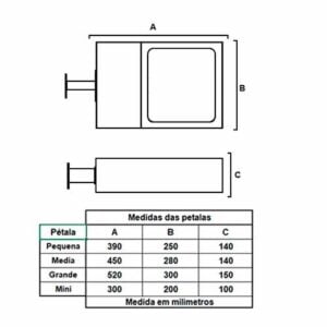 arandela-externa-petala-retangular-para-lampada-led-dimensoes