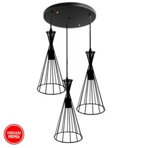 conjunto-pendente-aramado-preto-tom-dixon-3-iguais-funil-canopla-redondo
