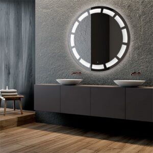 Espelho Redondo com Luz de LED Cortada