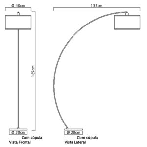 luminaria-de-chao-coluna-arco-renac-base-quadrada-com-cupula-em-tecido-dimensoes
