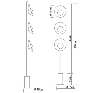 luminaria-de-chao-com-pratos-com-vidro-orvalho-led-moderna-dimensoes
