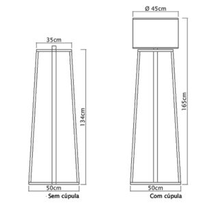 luminaria-de-chao-moderna-quadrada-preta-com-cupula-de-tecido-diemensoes
