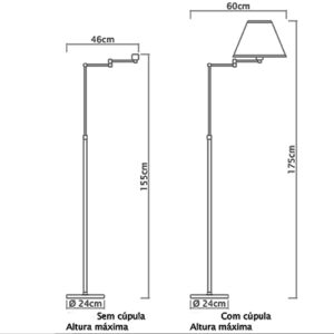 luminaria-de-chao-movel-articulada-secuita-com-cupula-em-tecido-dimensoes