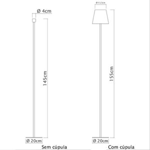 luminaria-de-chao-rose-gold-reta-metalica-bufet-com-cupula-metalica-dimensoes