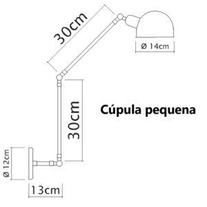 luminaria-de-parede-arandela-articulada-rourell-curva-cupula-pequena-dimensoes