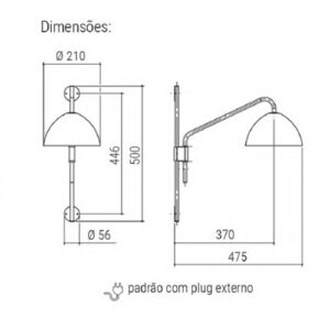 luminaria-de-parede-interna-moderna-adria-mini-articulada-com-foco-dimensoes