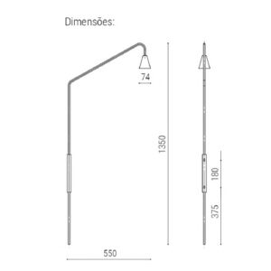 luminaria-de-parede-interna-moderna-cadore-carticulada-com-foco-dimensoes