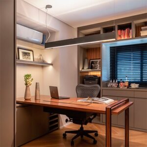 Luminária de Sobrepor Pendente Retangular com Difusor em Acrílico