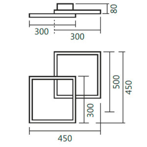 luminaria-de-sobrepor-plafon-moderno-quadrados-iguais-castel-led-integrado-dimensoes