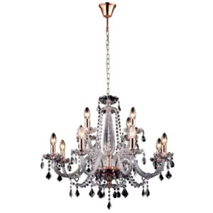 Lustre Candelabro Tyen 12 Braços com Cristais
