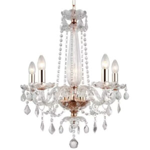 Lustre Candelabro Tyen 5 Braços com Cristais