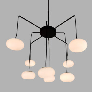 Lustre Moderno Aranha com Globos de Vidro - LED INTEGRADO