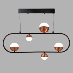 Lustre Moderno Round com Globos de Vidro