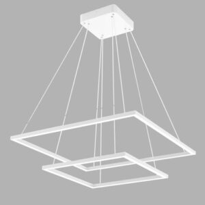 Lustre Moderno Quadrado Duplo Ultra Slim Kare - LED DIMERIZÁVEL INTEGRADO