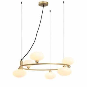 Lustre Pendente Moderno Timam com 6 com Globos de Vidro