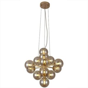 Lustre Pendente Moderno Vine com 14 Globos de Vidro