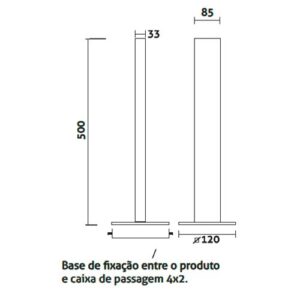 mini-poste-balizador-de-jardim-fino-facho-duplo-led-dimensoes