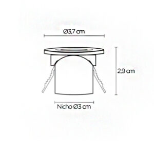 mini_spot_1w_redondo_tamanho