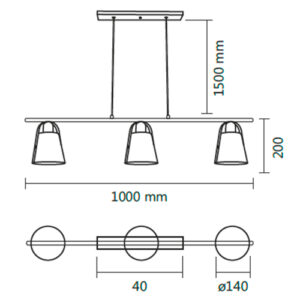 pendente-aluminio-cupula-girona-triplo-trilho-dimensoes