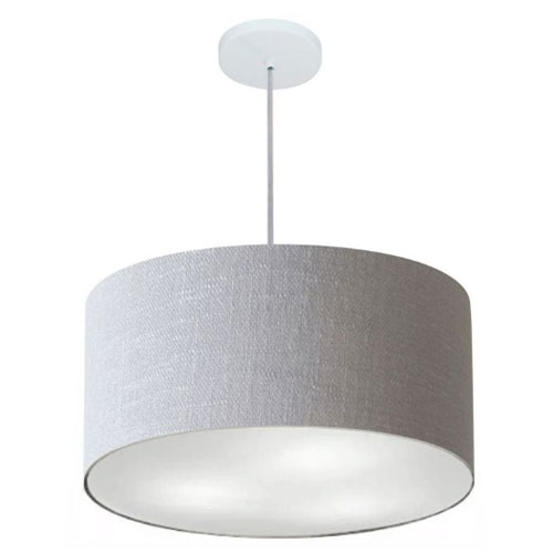 Pendente Cilindrico Cúpula em Tecido 45cm – CORES DIVERSAS