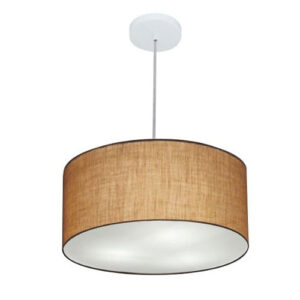 Pendente Cilíndrico Slim Cúpula em Tecido 50cm - CORES DIVERSAS