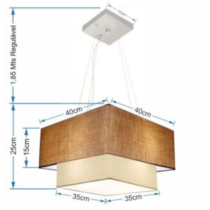 pendente-de-tecido-quadrado-duplo-2-cupulas-40cm-35cm-dimensoes