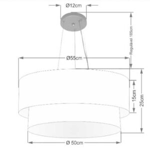pendente-de-tecido-redondo-duplo-2-cupulas-55cm-50cm-dimensoes