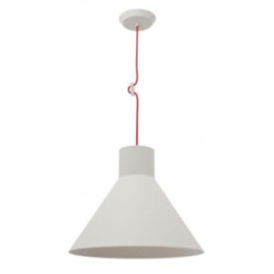 pendente-em-aluminio-prato-cone-branco-fio-vermelho